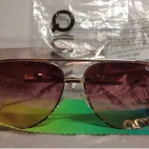 Quay Australia High Key Mini Aviator Gold Tort/Purp Fade Sunglasses